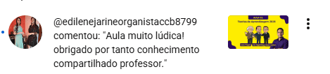Captura de tela de comentário espontâneo de aluno do Memorizando a Pedagogia, depoimento 5